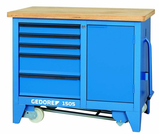 GEDORE BLUE 1505 Pojízdný pracovní stůl se 5 zásuvkami a úložným prostorem 1505 6621780