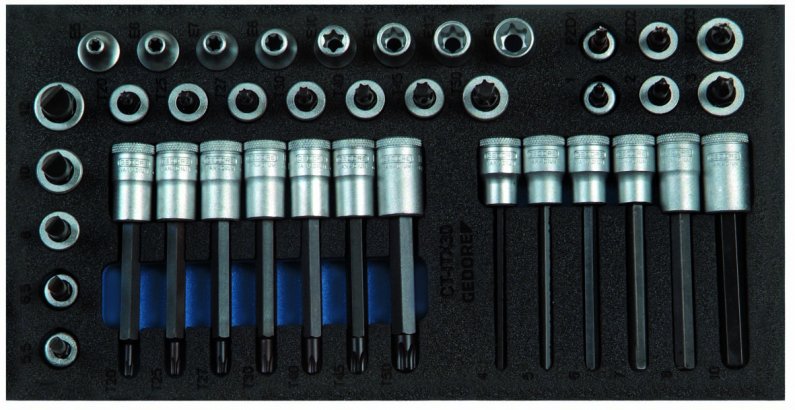 GEDORE BLUE 1500 CT1-ITX 30 Sada šroubovacích hlavic 3/8" v 1/3 modulu Check Tool EI-1500 CT1-ITX30 L 2322390