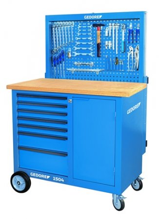 GEDORE BLUE BR 1504 Pojízdný pracovní stůl s automaticky vysouvanou zadní stěnou BR 1504 0511 LH 6623990
