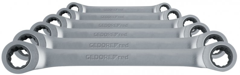 GEDORE RED R07405006 Sada oboustranných očkových ráčnových klíčů,z, metrická, 6 dílů R07405006 3300898