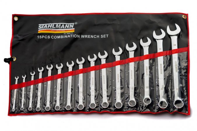STAHLMANN professional tools ST 8000.15S Očkoploché klíče, sada 6-24 mm, 15 kusů ST 8000.15S ST8000.15S
