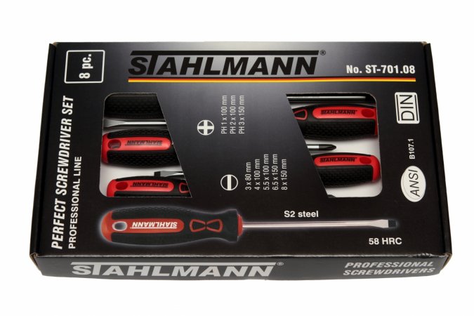 STAHLMANN professional tools ST 701.08 SADA PLOCHÝCH A PH ŠROUBOVÁKŮ ST 701.08 ST701.08