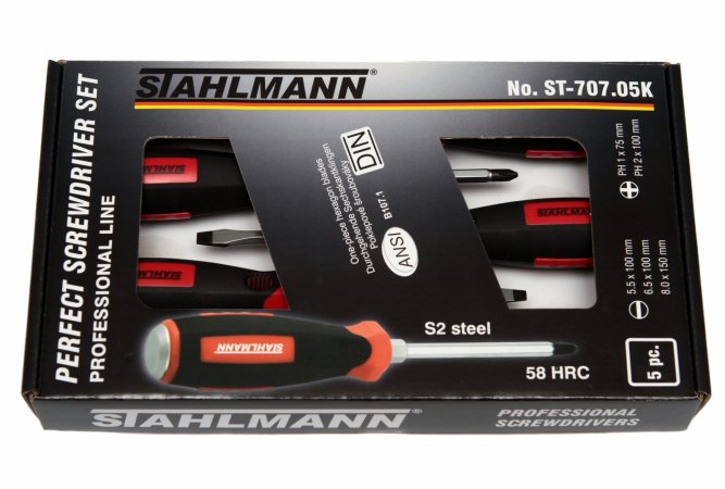 STAHLMANN professional tools ST 707.05K  SADA POKLEPOVÝCH ŠROUBOVÁKŮ ST 707.05K ST707.05K